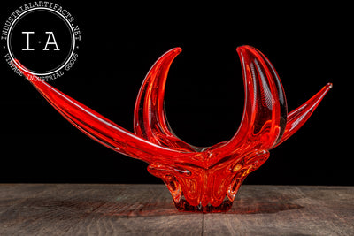 MCM Chalet-Inspired Art Glass Dish in Ruby