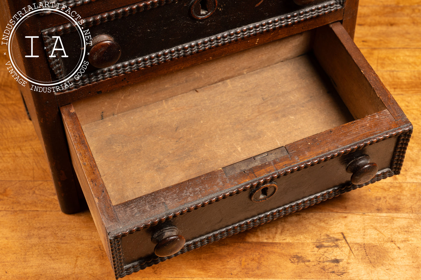 Antique English Tabletop Chest of Drawers