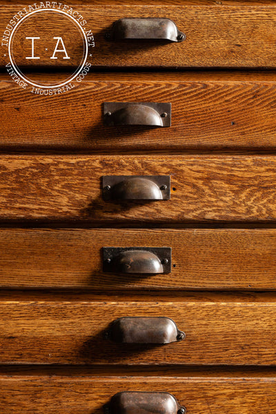 Massive Early 20th Century Oak 13-Drawer Flat File Cabinet