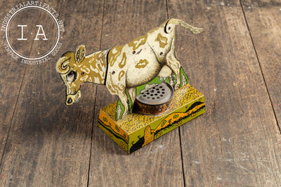 Vintage Tin Litho Mechanical Mooing Cow
