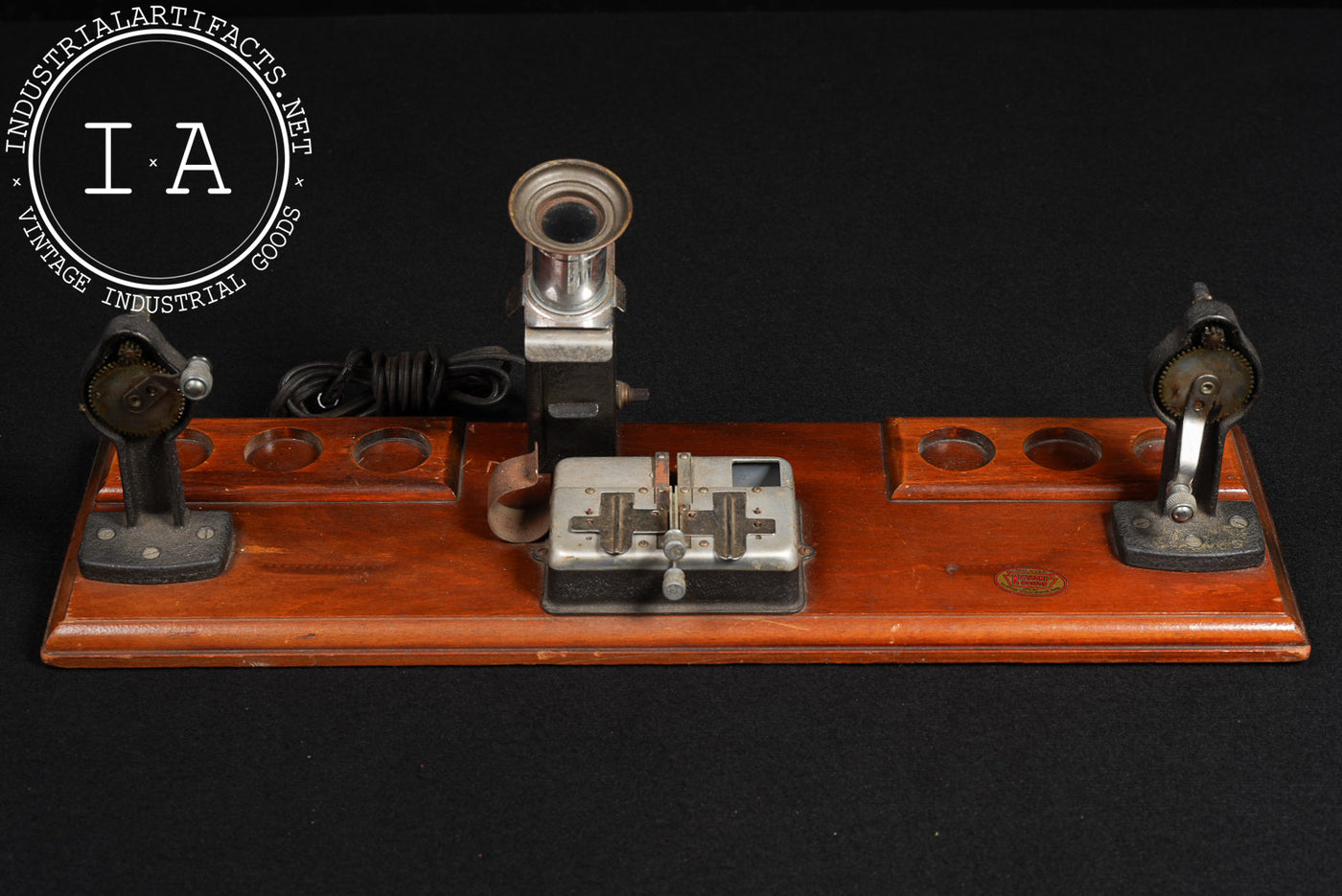 Vintage Wooden Film Splicer & Editing Station by Keystone