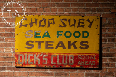 Vintage "Dick's Club" Painted Wood Sign