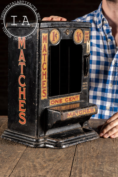 Early 20th Century One-Cent Match Vending Machine by Krema