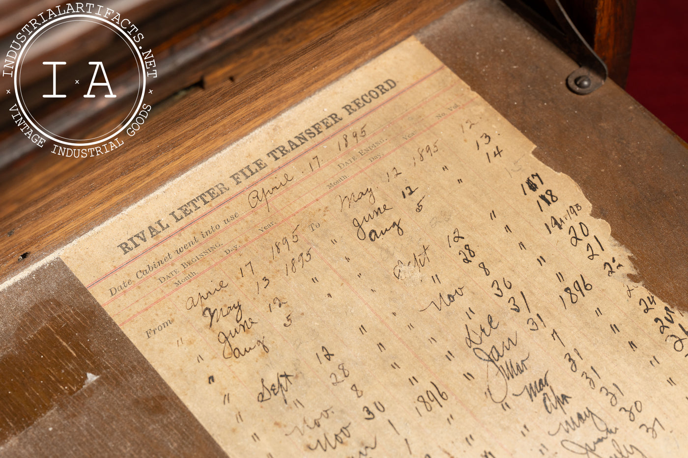 Late 19th Century "Rival" Wooden Desktop Document Cabinet by A. B. Dick