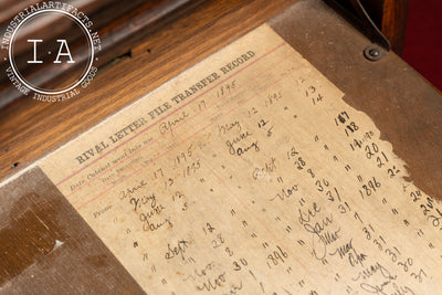 Late 19th Century "Rival" Wooden Desktop Document Cabinet by A. B. Dick