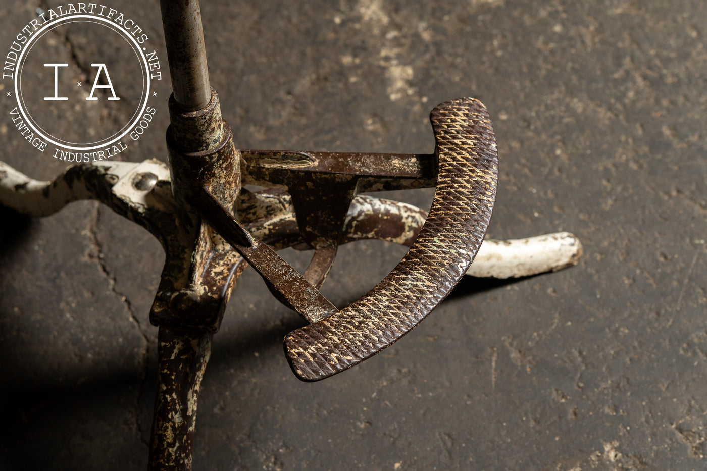 Early 20th Century Chippy Adjustable Dental Stool