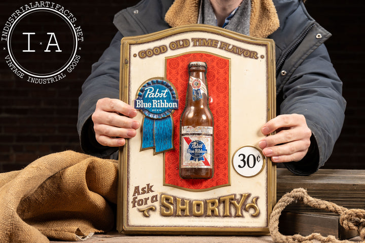 Vintage Plastic Pabst Blue Ribbon Shorty 3D Sign – Industrial