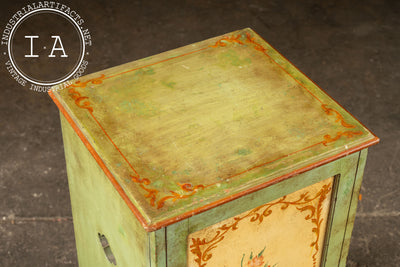 Mid-Century Hand-Painted Alpine Cabinet with Floral Panel