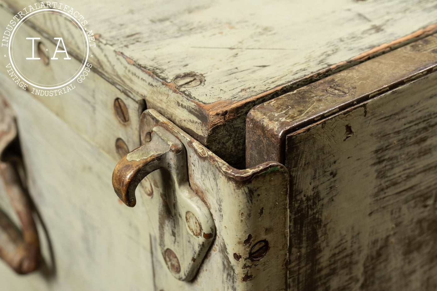 Antique Wooden Industrial Tool Chest