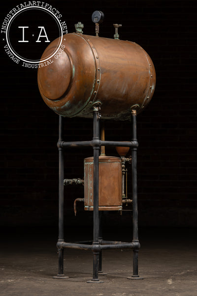Antique Industrial Copper Pressure Vessel Apparatus