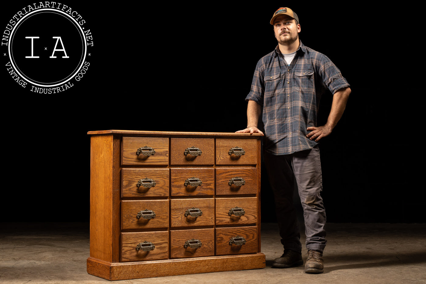 Antique Oak Apothecary Cabinet