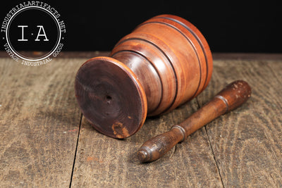 19th Century Turned Wood Apothecary Mortar & Pestle