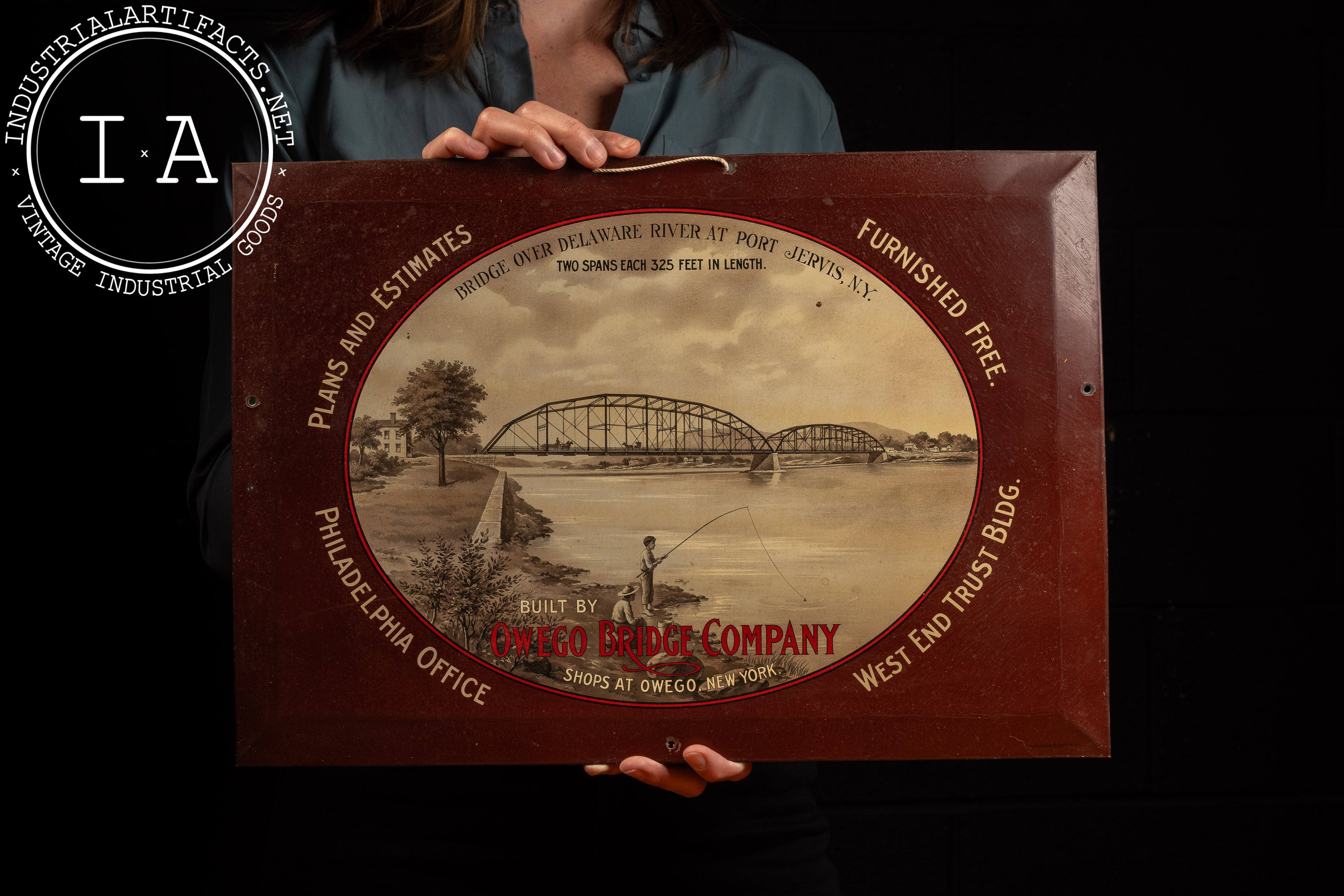 Antique Owego Bridge Co. TOC Sign Industrial Artifacts