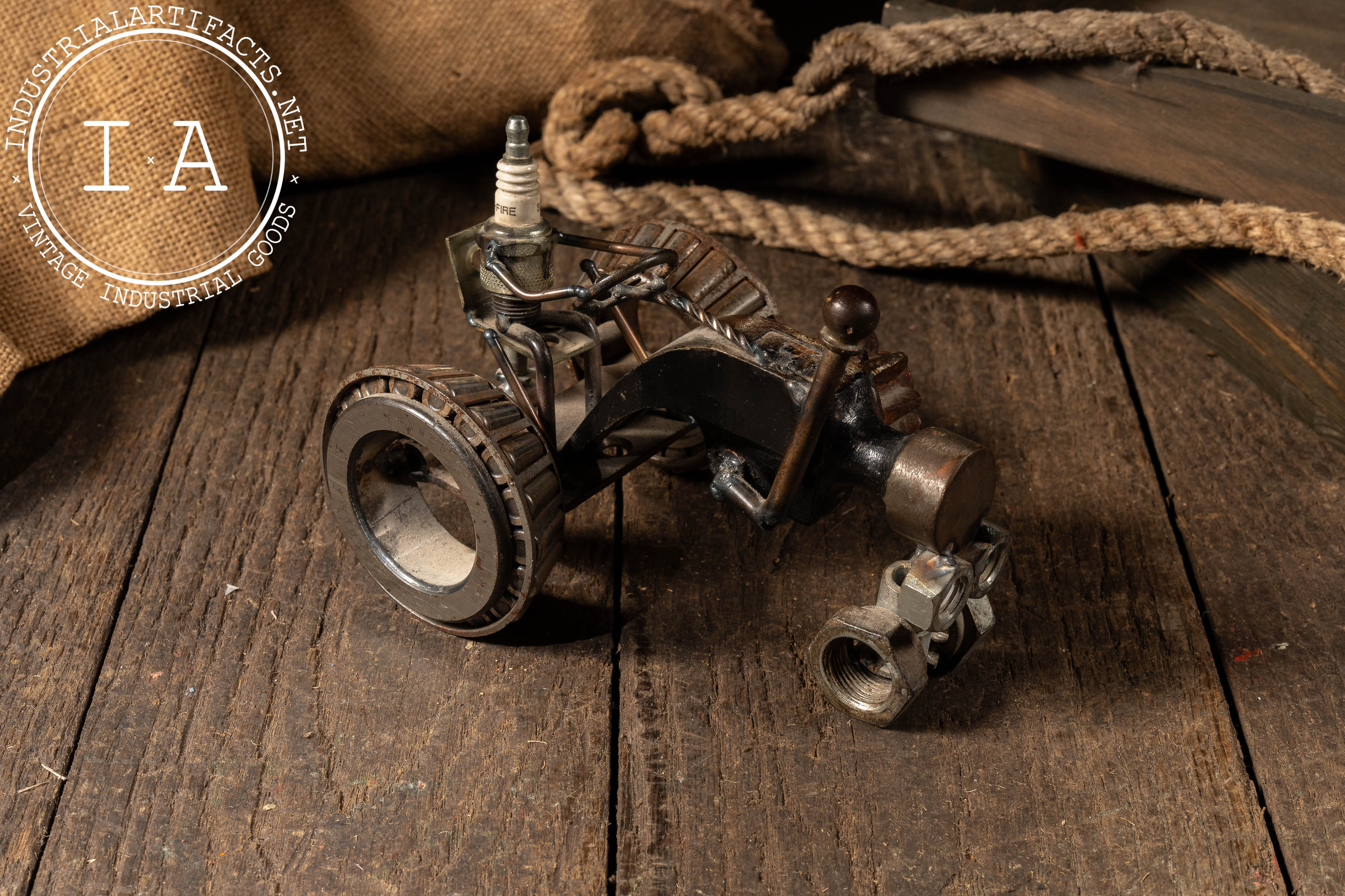 Industrial Folk Art Spark Plug Tractor Sculpture – Industrial Artifacts