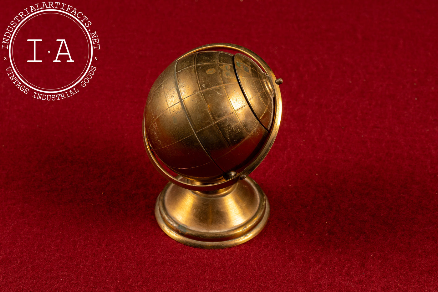 Vintage Space Age Brass Globe Ashtray