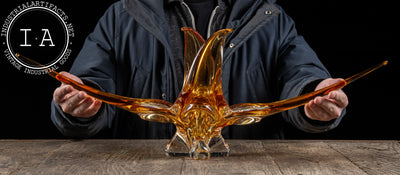 MCM Chalet Art Glass Dish in Amber