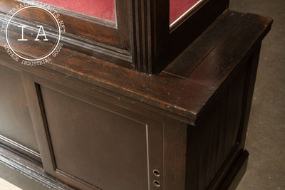 Massive Early 20th Century Sliding Glass Door Display Case