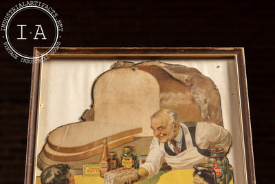 Antique Butter-Nut Bread Lithograph Advertising Sign