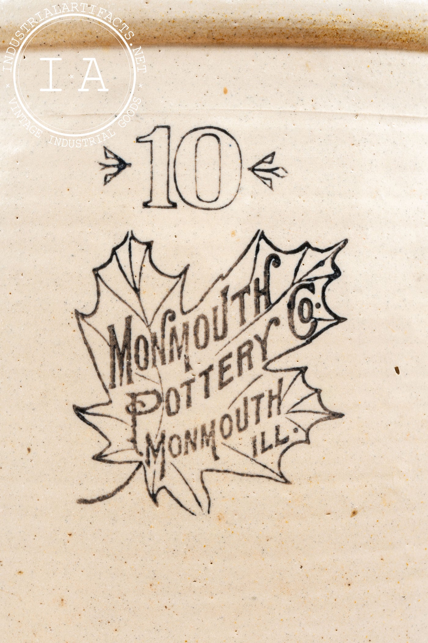 Antique Monmouth Pottery No. 10 Crock
