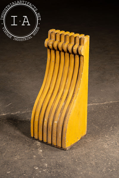 Set Of Two c. 1910 Craftsman Wooden Corbels In Mustard Yellow