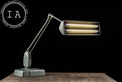 Vintage Floating Fluorescent No. 2324 Desk Lamp by Dazor in Gray