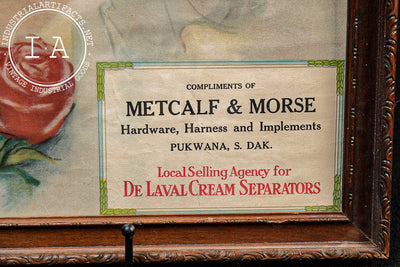 Framed Antique Double-Sided De Laval Cream Separators Advertising Print
