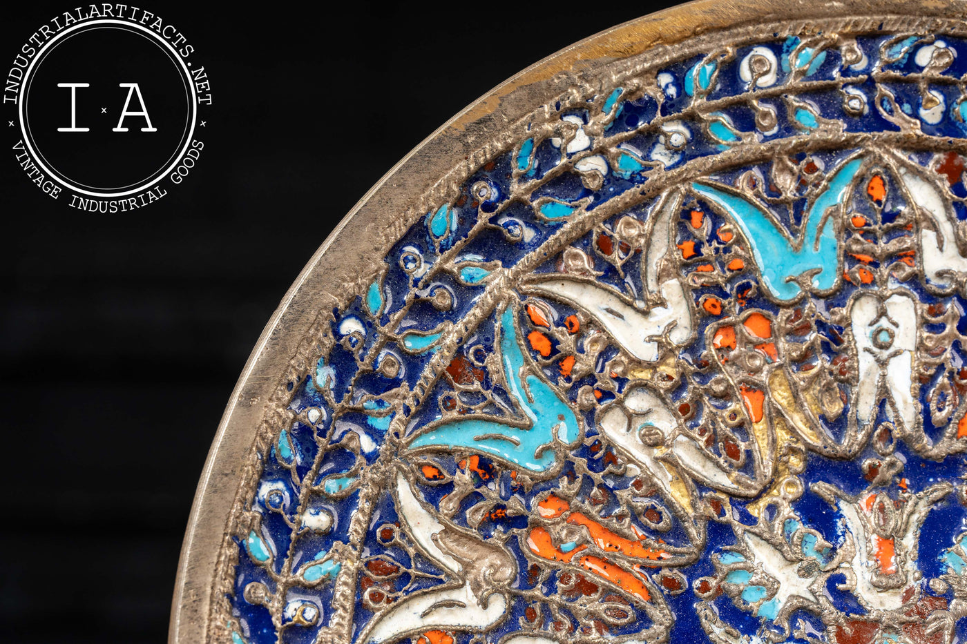 Vintage Cloisonné Enamel Hanging Plate