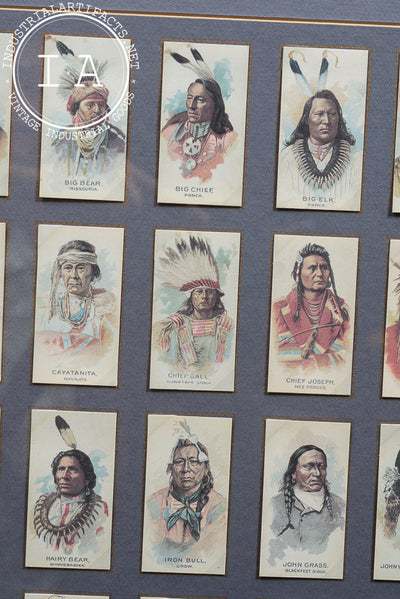 Framed Reproduction "American Indian Chiefs" Tobacco Card Set