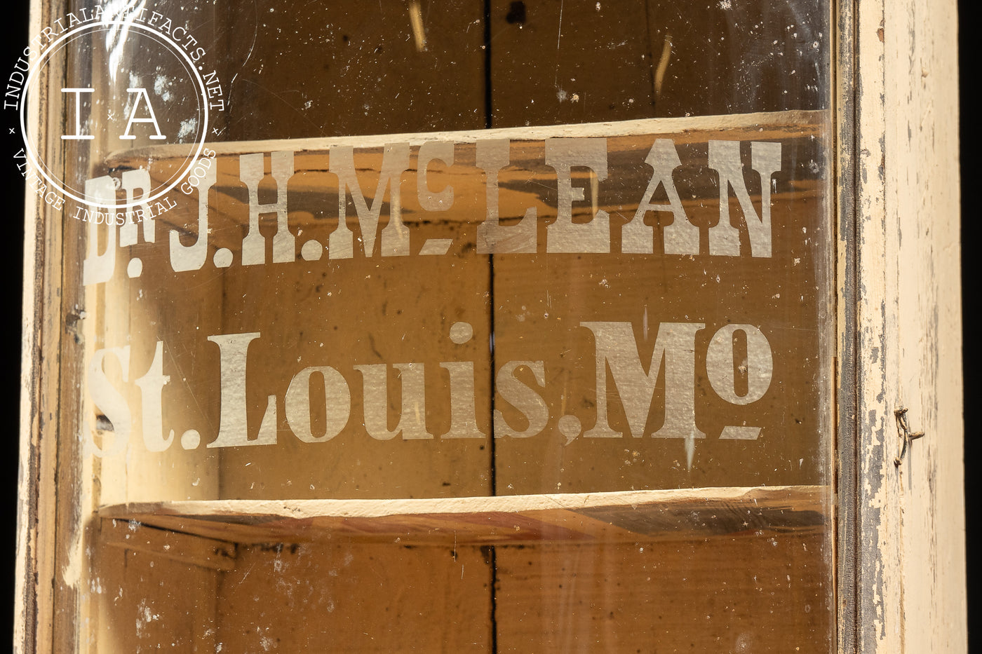 Late 19th Century J.H. McLean Patent Medicine Advertising Cabinet