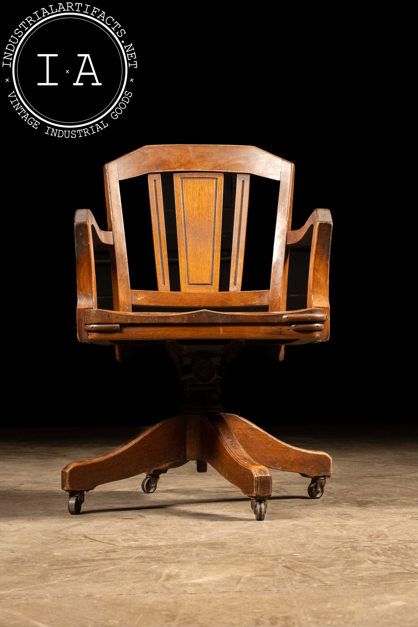 Vintage Oak Swivel Banker's Chair