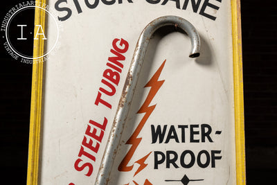 Antique Electric Stock Cane Painted Masonite Self-Standing Sign