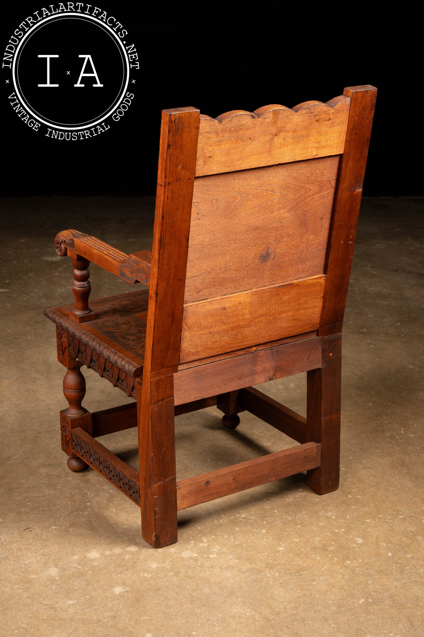 19th Century Carved Oak Fauteuil Wainscot Chair