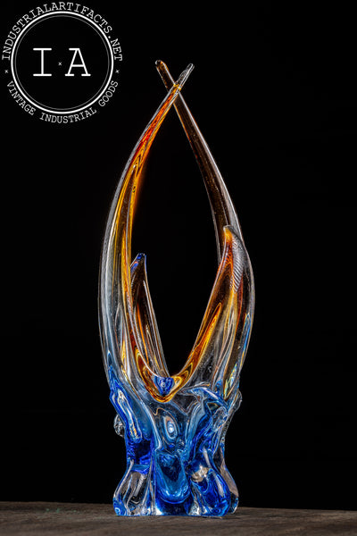 MCM Chalet-Inspired Art Glass Dish in Sapphire