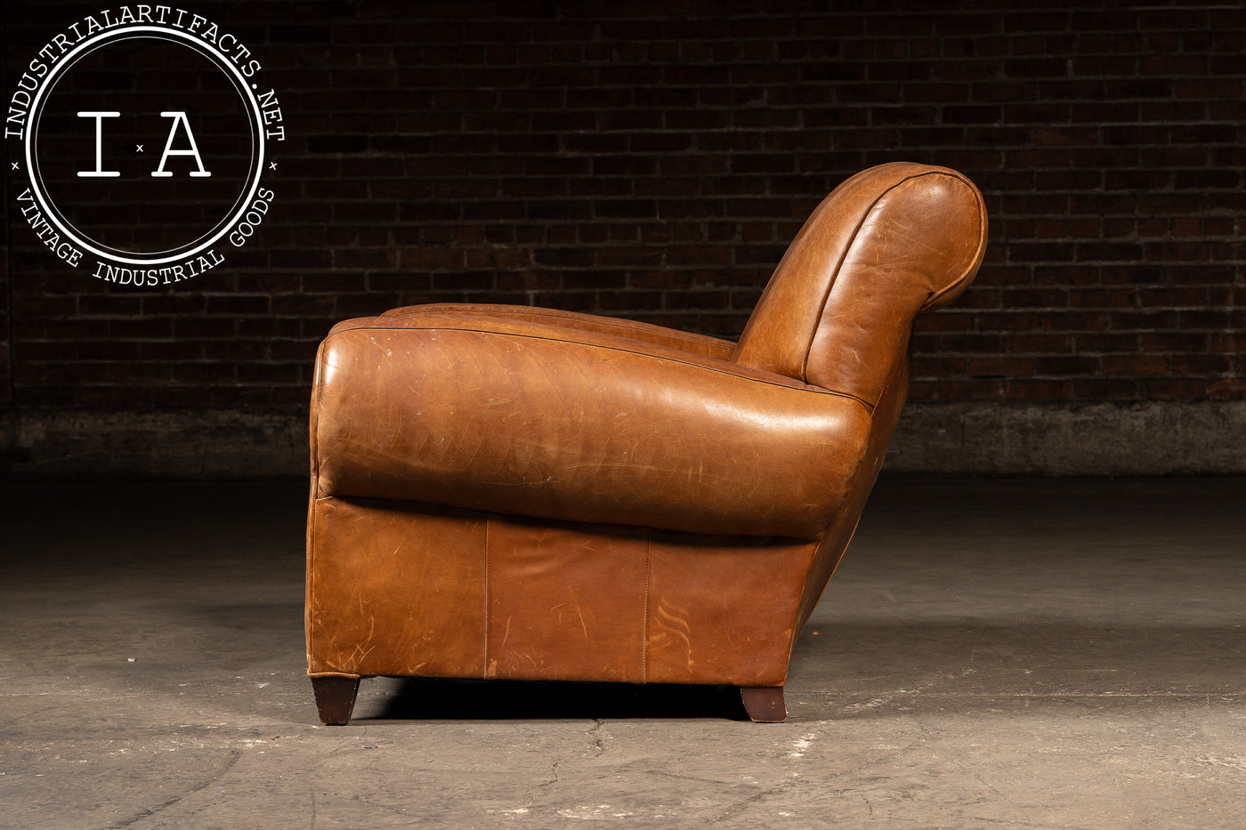 Vintage Leather Club Chair and Ottoman