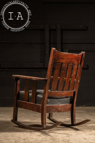 c. 1920 Upholstered Arts And Crafts Rocking Chair