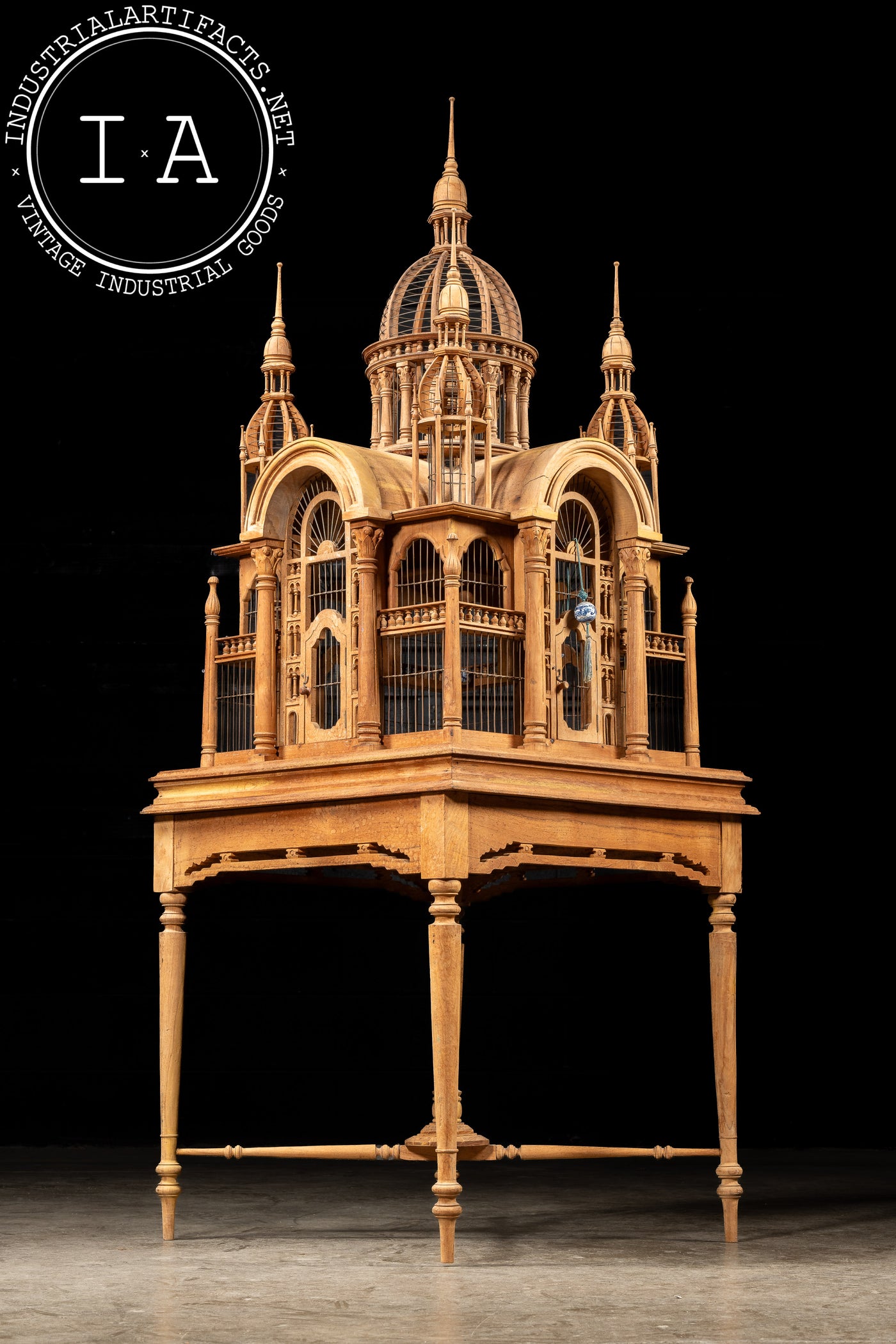 Antique Sacré-Cœur Basilica Bird Cage on Table