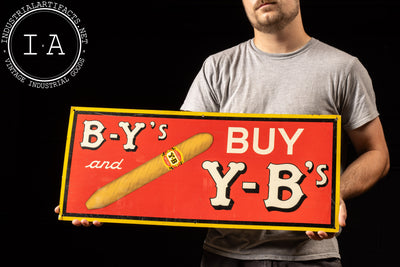 Vintage Y-B Cigars Tin Litho Advertising Sign