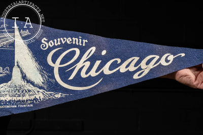 Vintage "Souvenir Chicago" Pennant Flag