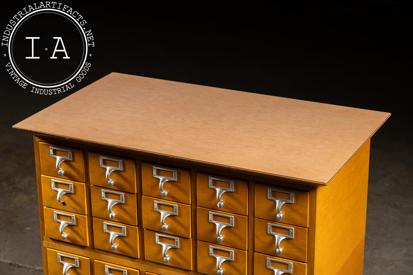 Mid-Century 30-Drawer Library Card Catalog Cabinet