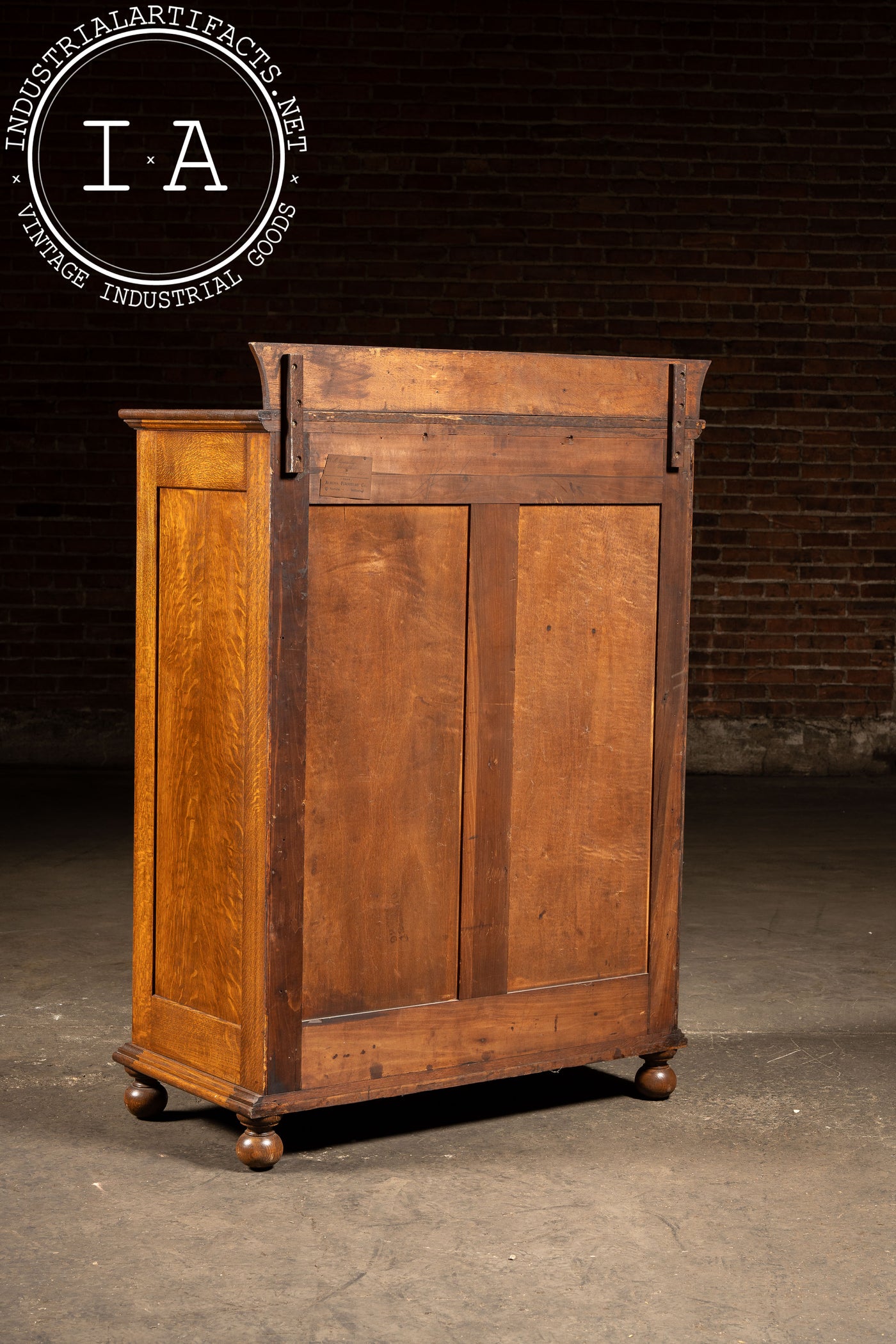 Antique Quarter Sawn Armoire Cabinet by Aurora Furniture Co.