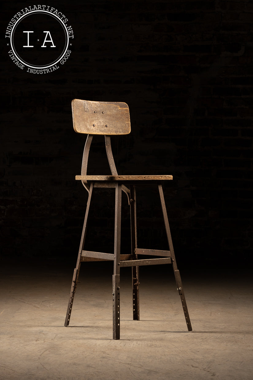 Pollard Brothers Adjustable Height Industrial Stool