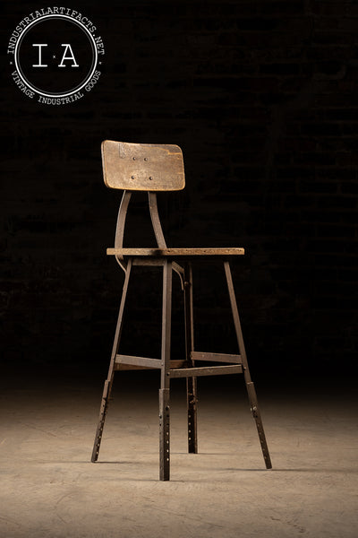Pollard Brothers Adjustable Height Industrial Stool