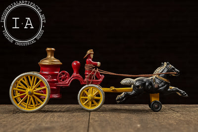 Kenton Cast Iron Horse Drawn Fire Pumper with Driver