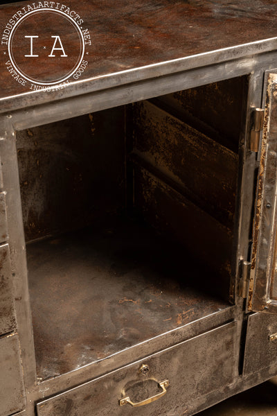 Early 20th Century Brushed Steel Medical Cabinet with Display Window