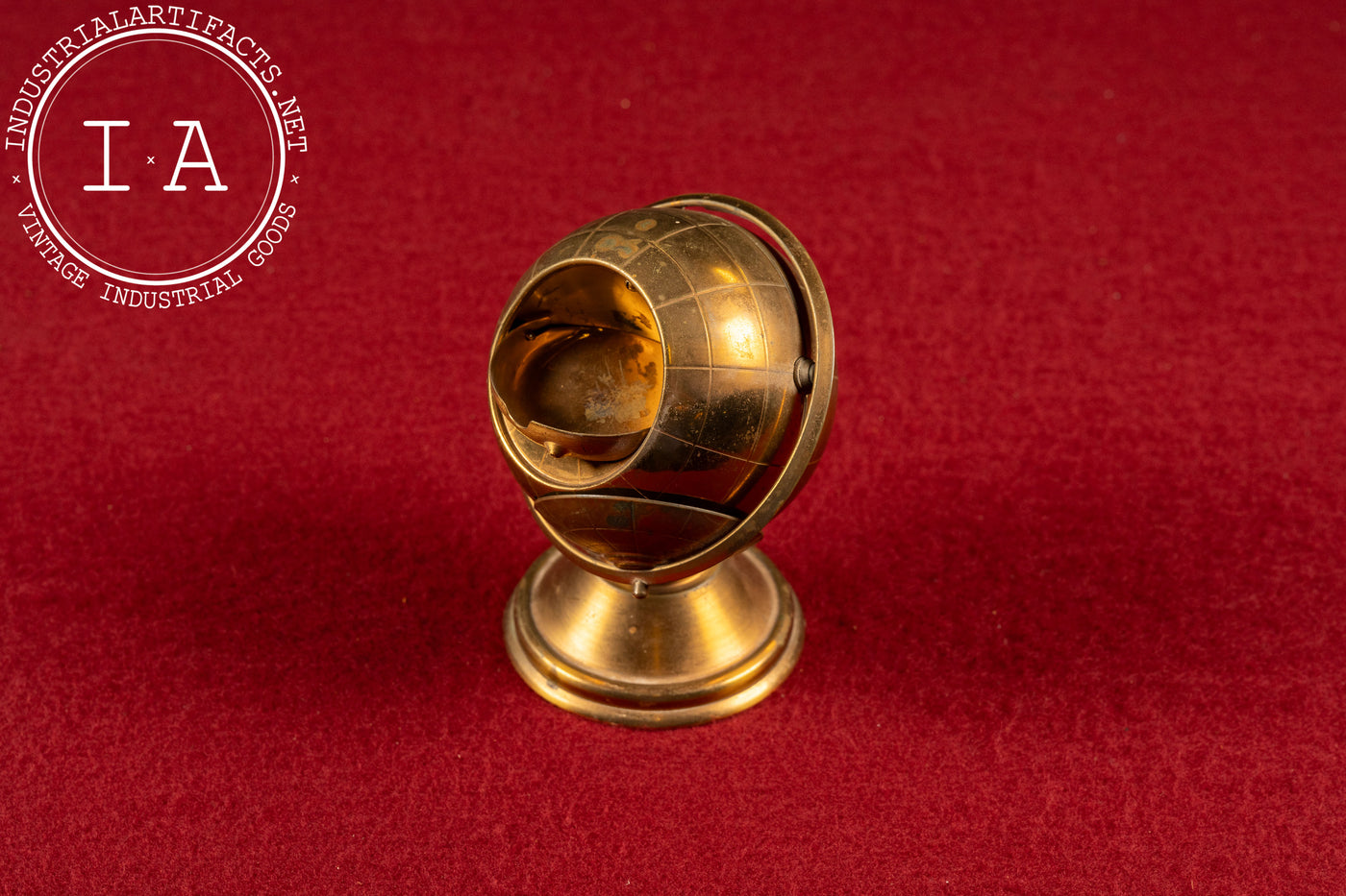 Vintage Space Age Brass Globe Ashtray