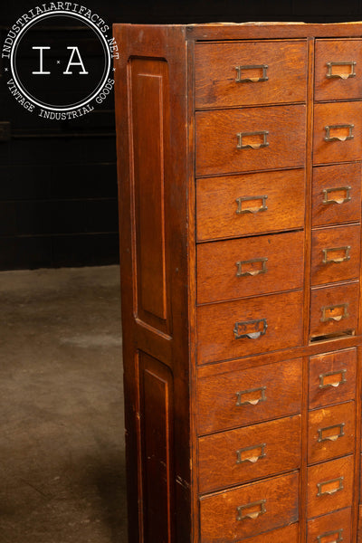 Massive 168-Drawer Oak Parts Cabinet