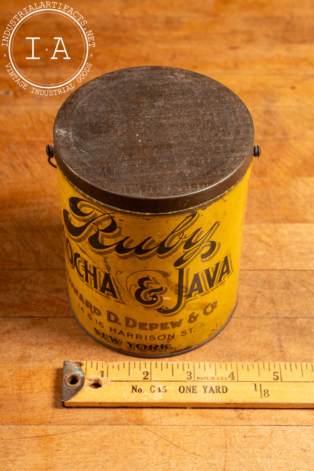 缶 Antique Ruby Mocha and Java Coffee Tin – Industrial Artifacts