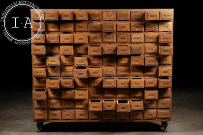 Antique Oak 100-Drawer Apothecary Cabinet