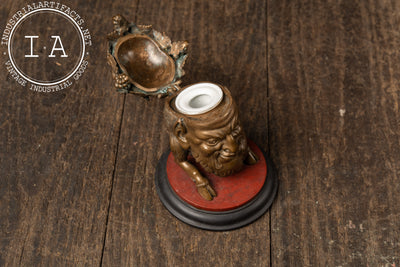 Late 19th Century Figural Roman-Inspired Satyr Inkwell