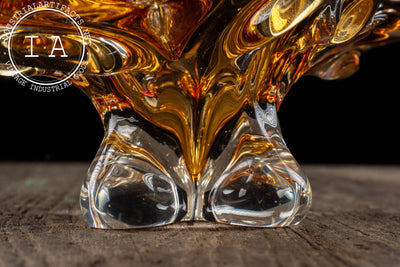 MCM Chalet Art Glass Dish in Amber